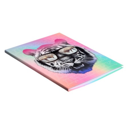 Diary for grades 5-11, "Tiger with glasses", integral (flexible) cover, matte lamination, selective varnish, 48 sheets-1