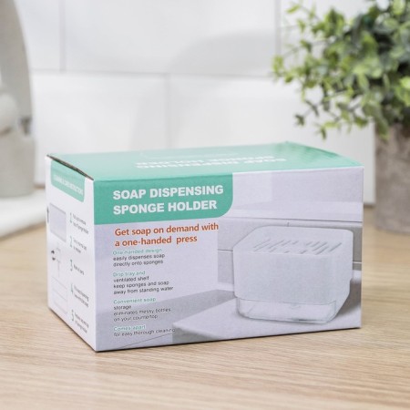 A dispenser for a detergent with a sponge stand, 250 ml, a sponge in the kit, the color is turquoise-3