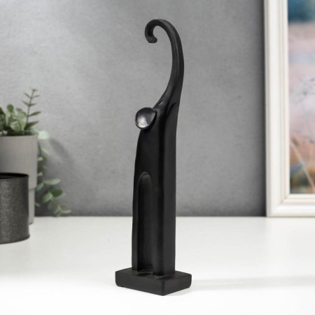 Souvenir Polystone "Black Elephant with Long legs" 24.3x5.7x4 cm-1