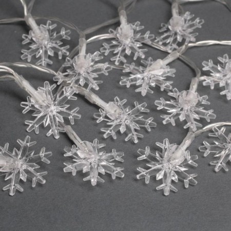 Garland "thread" 3 m with nozzles "Big Snowflakes", IP20, transparent thread, 20 LED, glow of multi (RG/RB), blinking, USB-2
