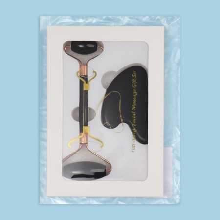A set of massage for the face and neckline, 2 items, black agate-5