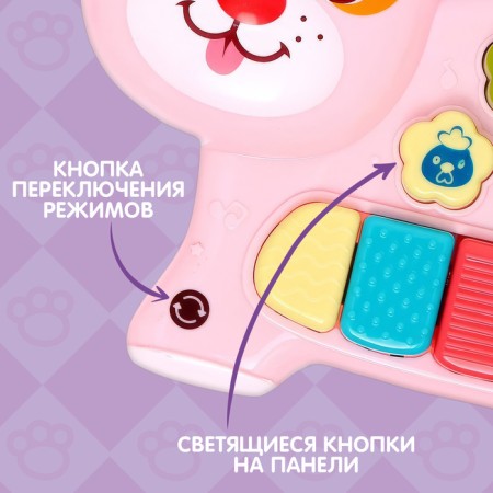 Musical toy "Beloved Friend", sound, light, pink dog-1