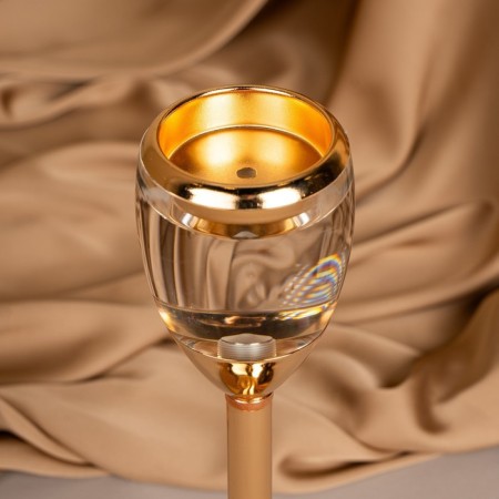 Summary metal, glass for 1 candle “Serene”, color gold 11 x 11 x 25.5 cm-15