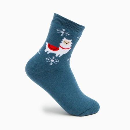 Terry socks, blue color/lama, size 23-25