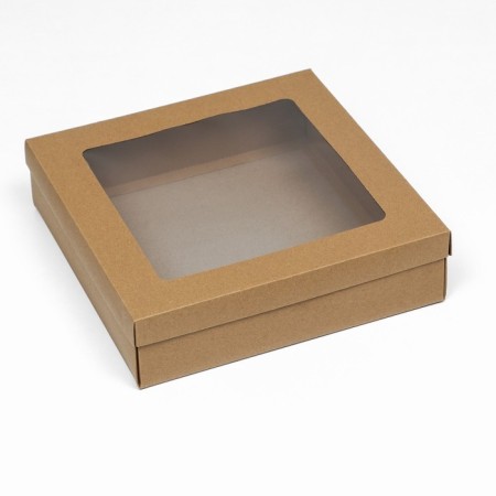The box is folding, the lid is, with a window, craft, 30 x 30 x 8 cm-1