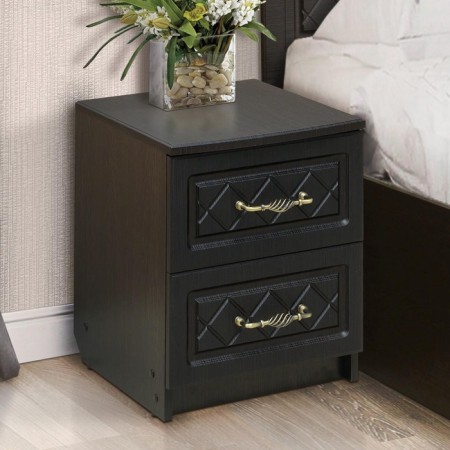 Venice 5 bedside table with 2 boxes, the color of the wenge / wenge silk matte