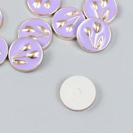 Decor for creativity plastic "Tulips-hearts in the circle" purple, gold 0.3x1.8x1.8 cm-1