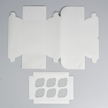 Packaging for 6 cupcakes without a window, white 25 x 17 x 10 cm-2