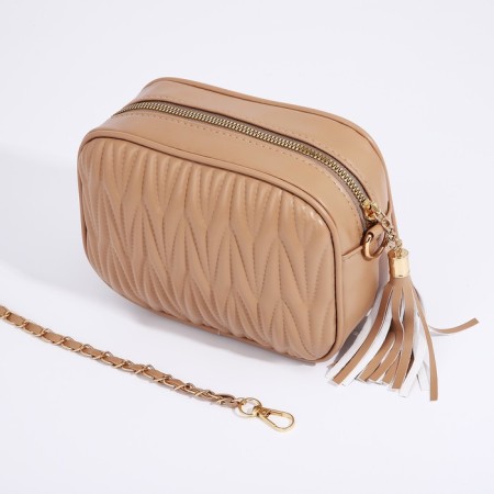 Cross-Bodi Bag on a zipper, beige color-4