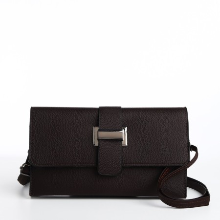 Bag-clate on magnet, long belt, brown color