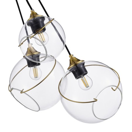 Suspended EVOLUCE lamp. Sle103113-03. Satturo. 3x60 watts, E27, 30x30x120 cm, golden color-4