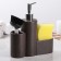 A dispenser for a detergent with a stand for the sponge and brushes “minimum”, 350 ml, the color of a light brown