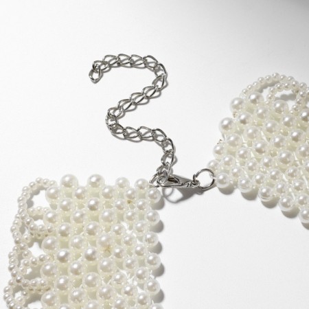 The necklace "Pearl Assorted" collar openwork, ball No. 2,4,6, white color, l = 36 cm-2