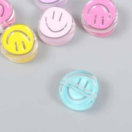 Busina Plastic "Summer breeze. Smiley" Gloss Mix 2.2x2x0.9 cm-2