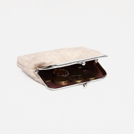 Women's wallet on the farmar, beige color-1