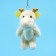 Soft toy "Dragon" on a key fob, 15 cm, white color