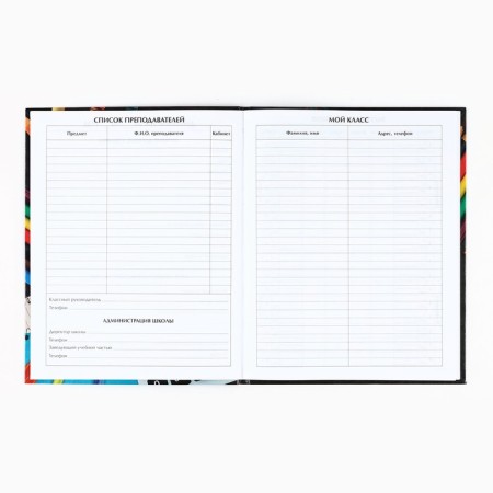 School diary for grade 1-11, in an integrated cover, 40 l. "School accessories"-1