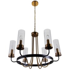 Chandelier 1757/6 E14 40W black and gold 67x67x47 cm Bayerlux