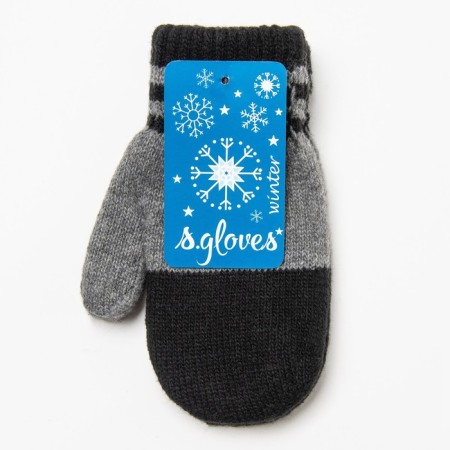 Baby mittens, gray color, size 18-3
