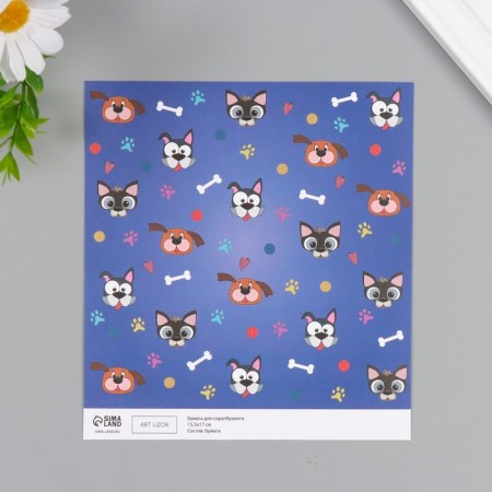 Scrapbooking paper bilateral "Forest animals and mots" density 180 grams set 10 pcs 15.5x17 cm-2