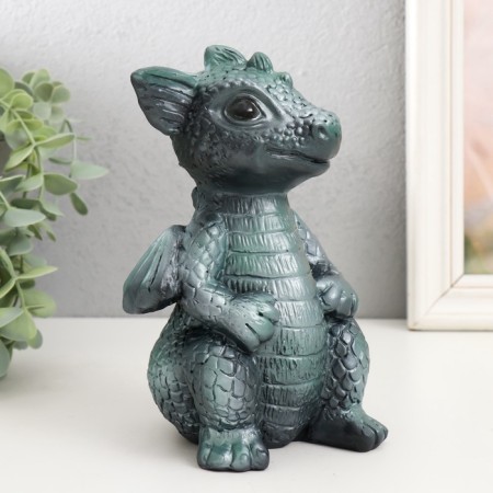 Figure "Dragon" 18x10x10 cm, dark green-1