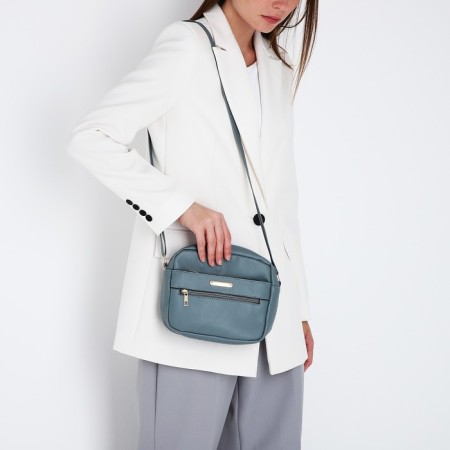 Cross-Bodi Bag on a zipper, dark blue color-5