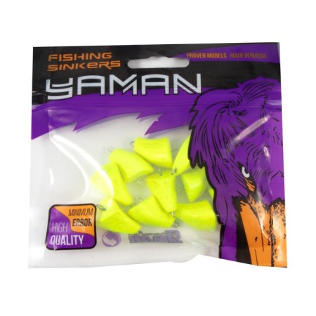 Cargo bullet-excentric stained collapsible Yaman 10 pcs., 20 g, yellow-4