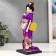 Collector doll "Japanese in a purple kimono with flute" 25x9.5x9.5 cm