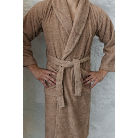 Tainted male bathrobe, size 46, cappuccino color-8