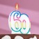 Candle for the Cake "Jubilee Giant", the number "60", a tone rim, 7.5 cm