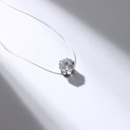 Piece "on the fishing line" cylinder, white color in silver, 30 cm-1