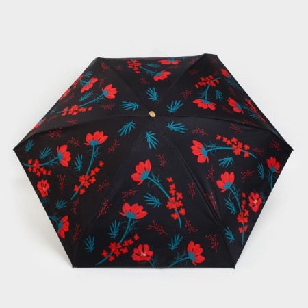 Women's umbrella “red flowers”, 6 knitting needles, folds into the phone.-1