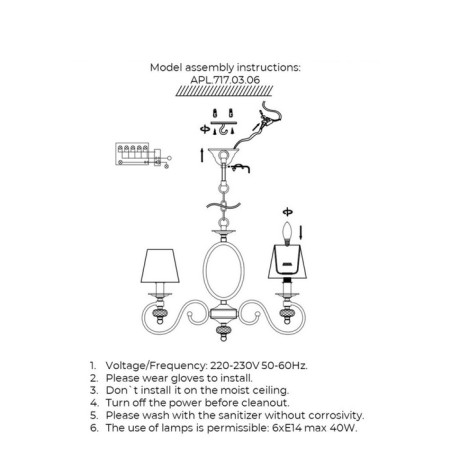 Suspended chandelier Reni E14 240W-11