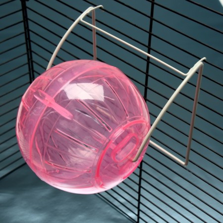 A ball for rodents on a metal base, 12 cm, pink-2