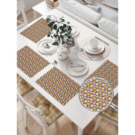 Set of napkins for setting the table "Silhouette of Easter Rabbit", rectangular, size 32x46 cm, 4 pcs-1