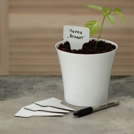 Garden signs for marking, 10 cm, with a marker, set of 25 pcs., Plastic, mix-2