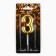 Candle for a cake, number "3", gold, 4 x 10 cm.