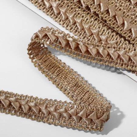 Decorative braid “Samos”, 18 mm, 9.1 ± 0.5 m, beige color-1