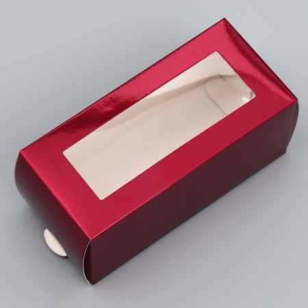 Makarun box, confectionery packaging "Bordeaux", 12 x 5.5 x 5.5 cm-2