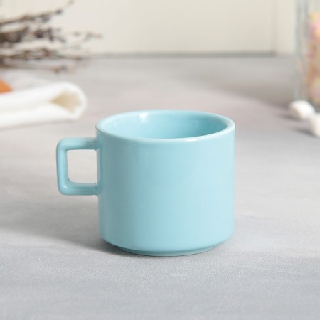 Tea couple ceramic Love Blue, mug 150 ml, saucer 17.5x8 cm, blue color-3