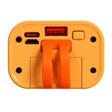 External battery CRR-30, 10,000 mAh, 2USB, 3A, display, QC, Cablepy-C+Lightning, yellow-5