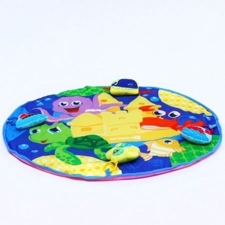 Developing rug "Soft kids", 4 soft toys, d80cm, species mix, crush me-11