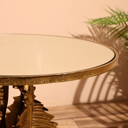 Coffee table 46x46x52 cm, aluminum, glass-5
