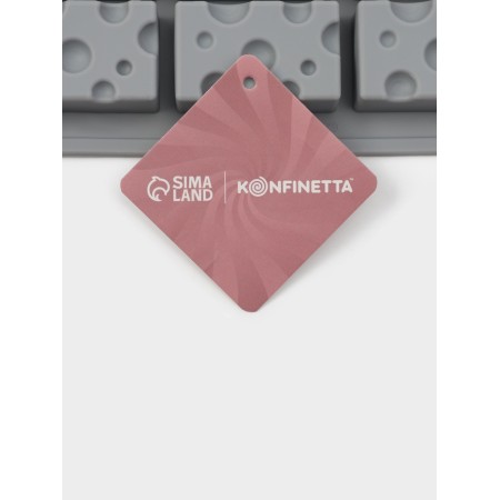 Form for baking and mousse desserts Konfinetta "Cheese", silicone, 20 cells (5 × 3cm), 30 × 17.5 × 1.9 cm, gray-6