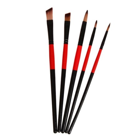 Set of brushes nylon 5 pieces: 3 round, 2 flat-1