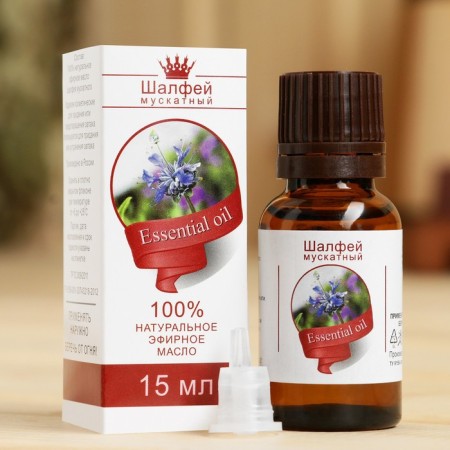 Sage essential oil, a dropper bottle, abstract, 15 ml