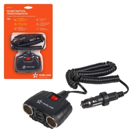 Lighting light, 2 nests, 2 usb, with a twisted cord, plug-fixer