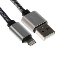 Lightning cable - usb, 2.1 a, nylon braid, 1 meter, silver