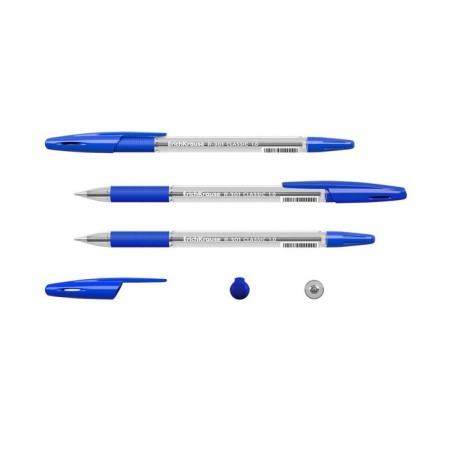 Ballic handle Erichkrause R-301 Classic Stick & Grip, 1.0 mm node, blue, with a rubber holder, a soft and comfortable letter-5