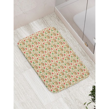 Bathroom mat "Christmas postcard", anti -slip, size 52x77 cm